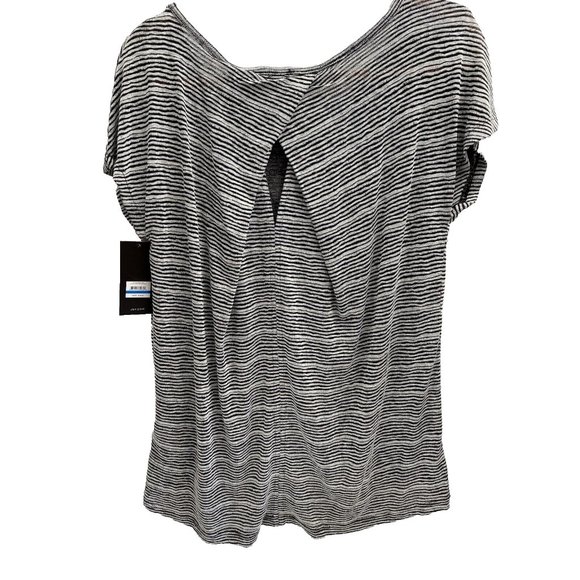 Jones New York Flowy T-Shirt Black and White Stripped Top, Size XL Women's JNY - Picture 4 of 9